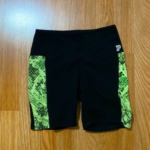 Black and green biker shorts